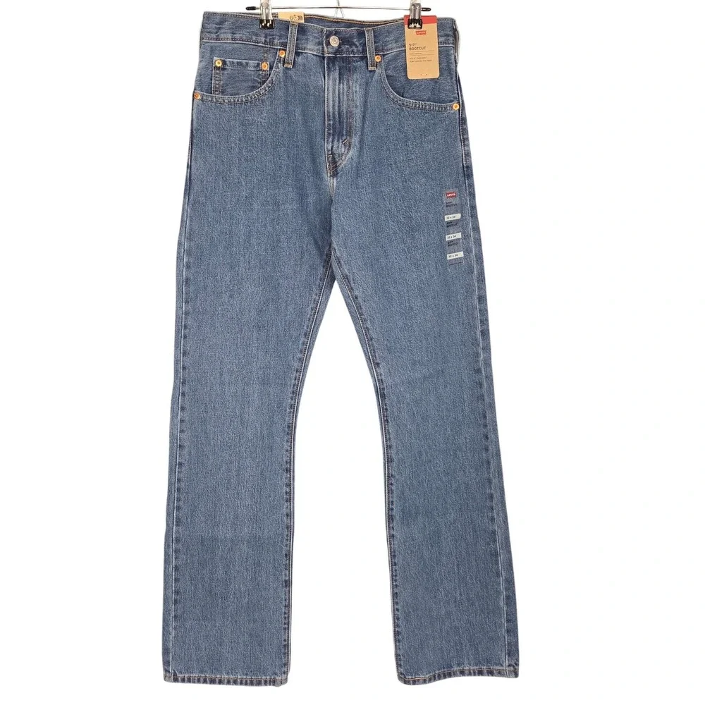 Levis 517 Bootcut Jeans Mens 32x34 Medium Wash Blue Denim 100% Cotton Zip NEW